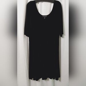 Lane Bryant black shirt sleeve peplum swing dress plus size 22/24